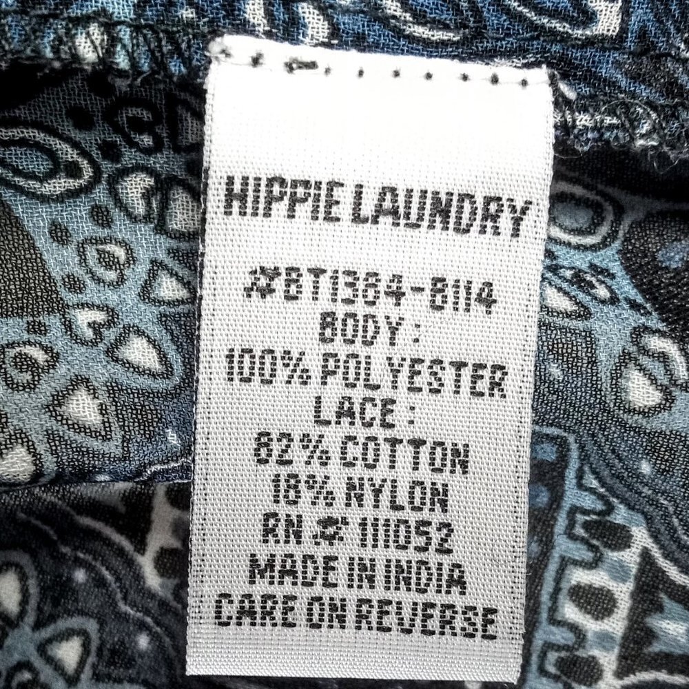 Anthro Hippie Laundry Navy Crochet Trim Kimono - Picture 5 of 6